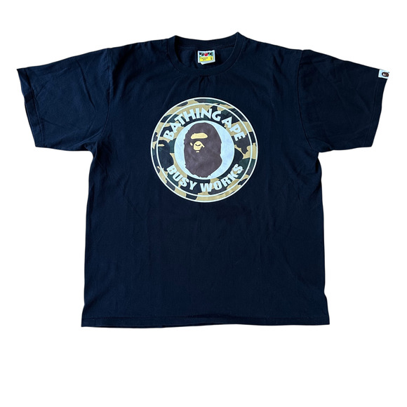 L Bape Yellow Camo Circle Tee - Picture 1 of 4